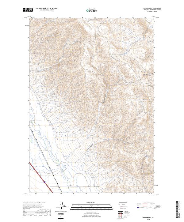 US Topo 7.5-minute map for Briggs Ranch MT