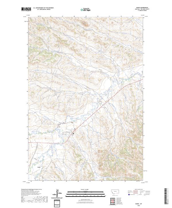 US Topo 7.5-minute map for Busby MT