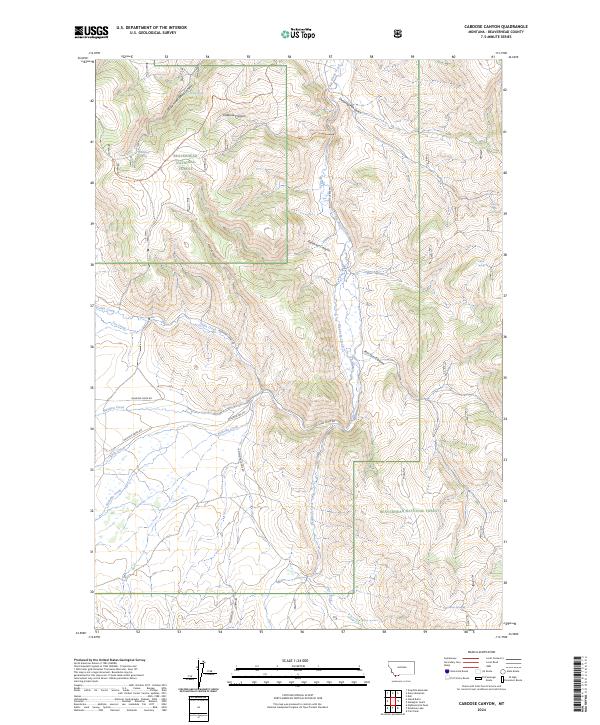 US Topo 7.5-minute map for Caboose Canyon MT