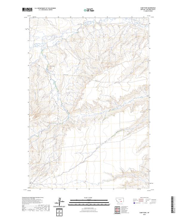 US Topo 7.5-minute map for Camp Four MT