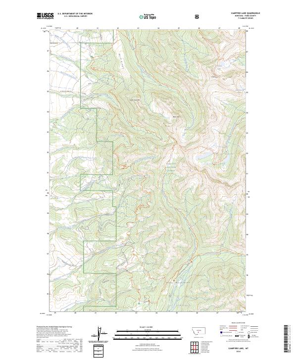 US Topo 7.5-minute map for Campfire Lake MT