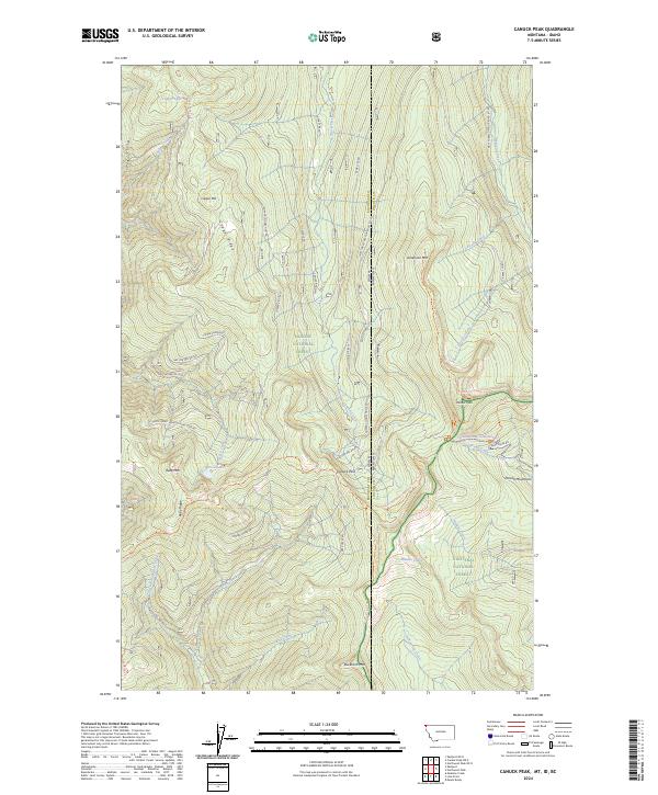 US Topo 7.5-minute map for Canuck Peak MTIDBC