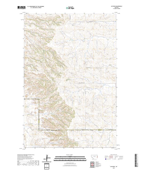 US Topo 7.5-minute map for Cap Rock MT