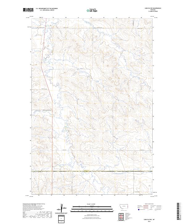 US Topo 7.5-minute map for Carlyle NW MT