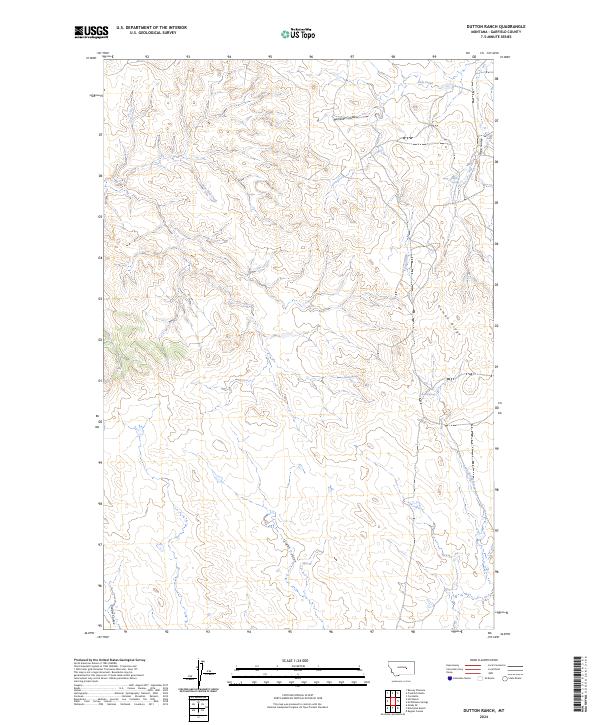 US Topo 7.5-minute map for Dutton Ranch MT