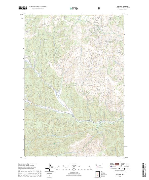 US Topo 7.5-minute map for Elk Creek MT