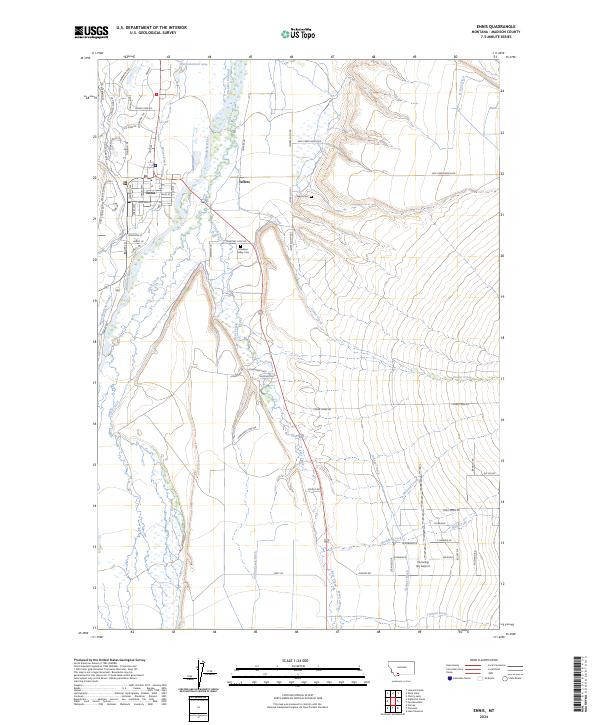 US Topo 7.5-minute map for Ennis MT