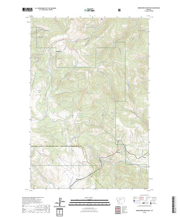 US Topo 7.5-minute map for Greenhorn Mountain MT