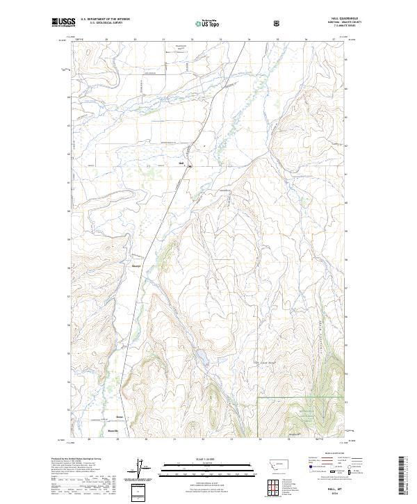 US Topo 7.5-minute map for Hall MT