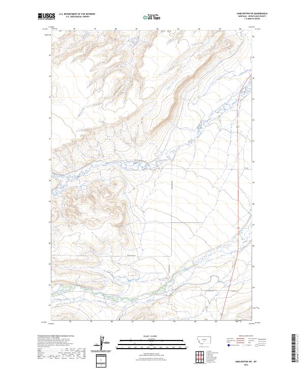 US Topo 7.5-minute map for Harlowton SW MT