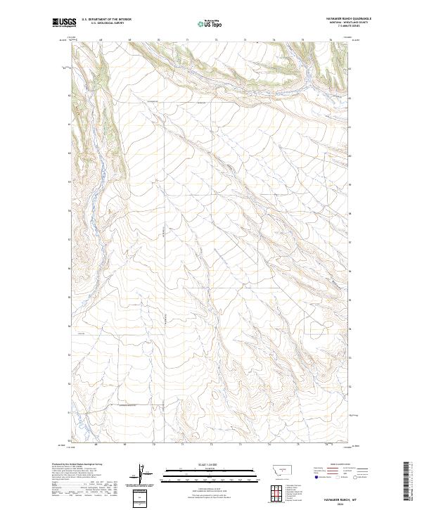 US Topo 7.5-minute map for Haymaker Ranch MT