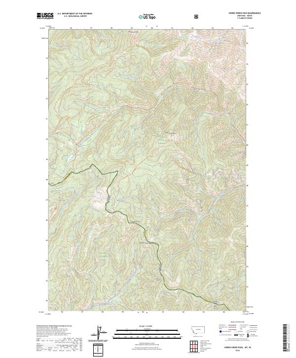 US Topo 7.5-minute map for Horse Creek Pass MTID