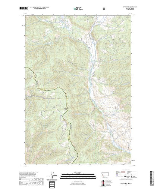 US Topo 7.5-minute map for Kitty Creek MTID – American Map Store