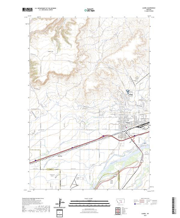 US Topo 7.5-minute map for Laurel MT
