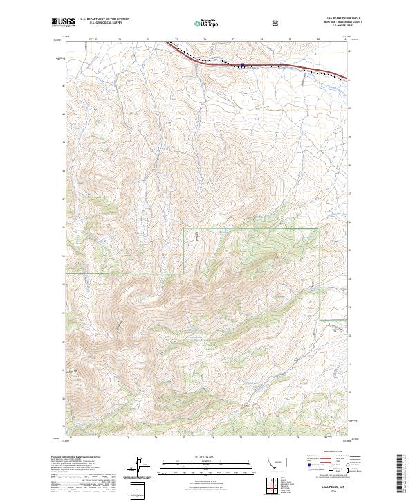 US Topo 7.5-minute map for Lima Peaks MT