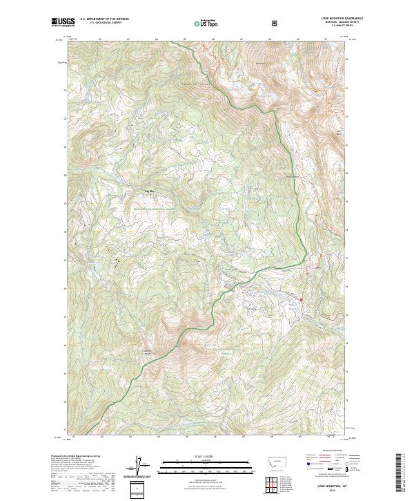 US Topo 7.5-minute map for Lone Mountain MT