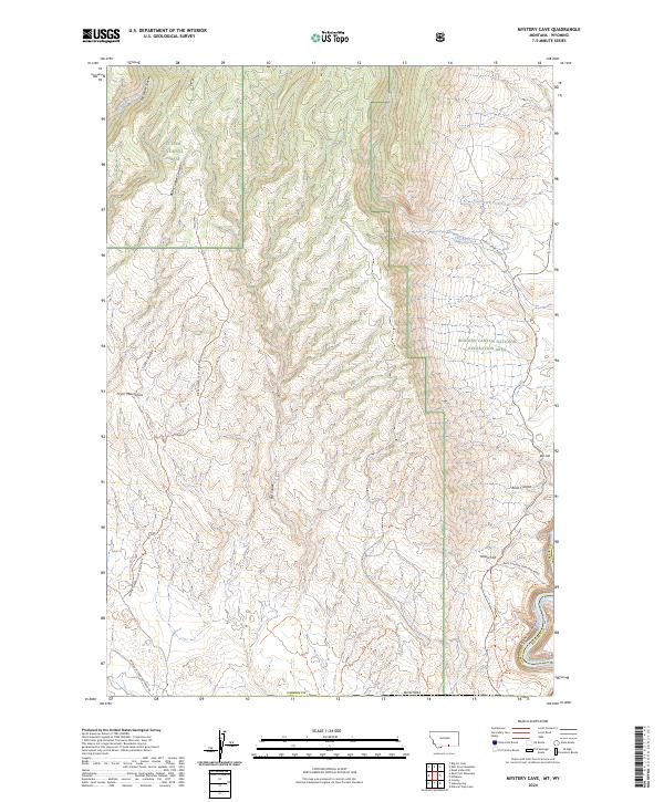 US Topo 7.5-minute map for Mystery Cave MTWY