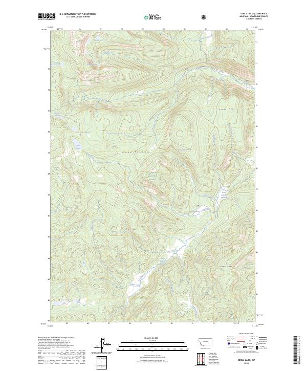 US Topo 7.5-minute map for Odell Lake MT