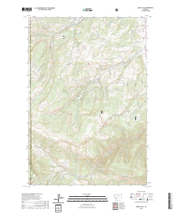 US Topo 7.5-minute map for Ousel Falls MT