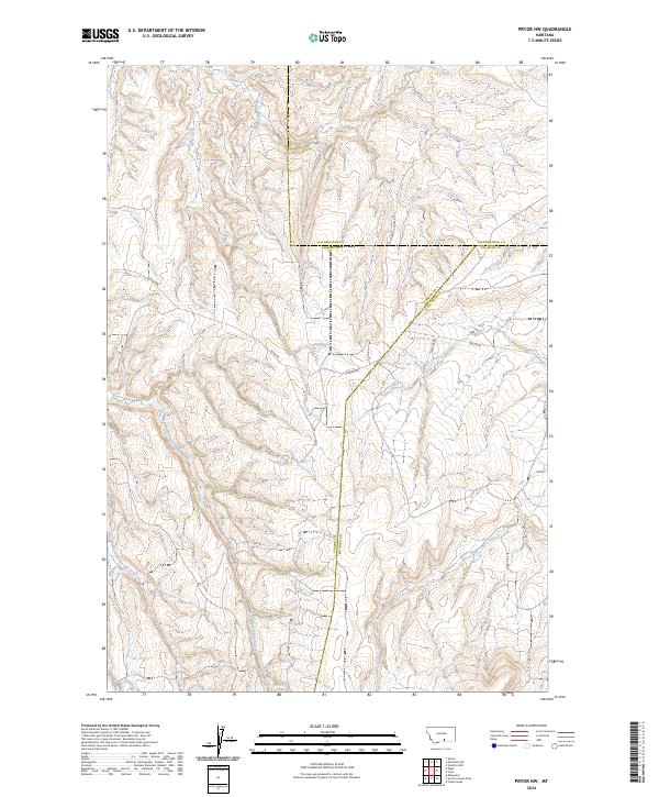 US Topo 7.5-minute map for Pryor NW MT