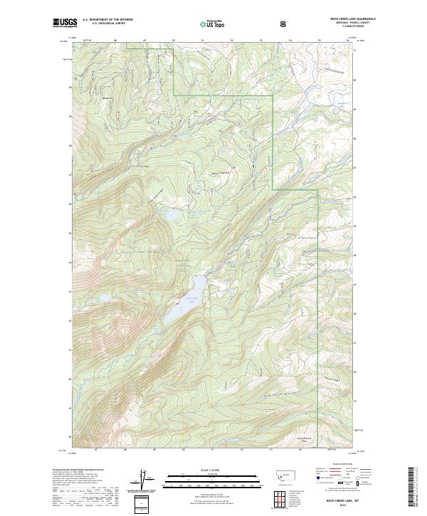 US Topo 7.5-minute map for Rock Creek Lake MT