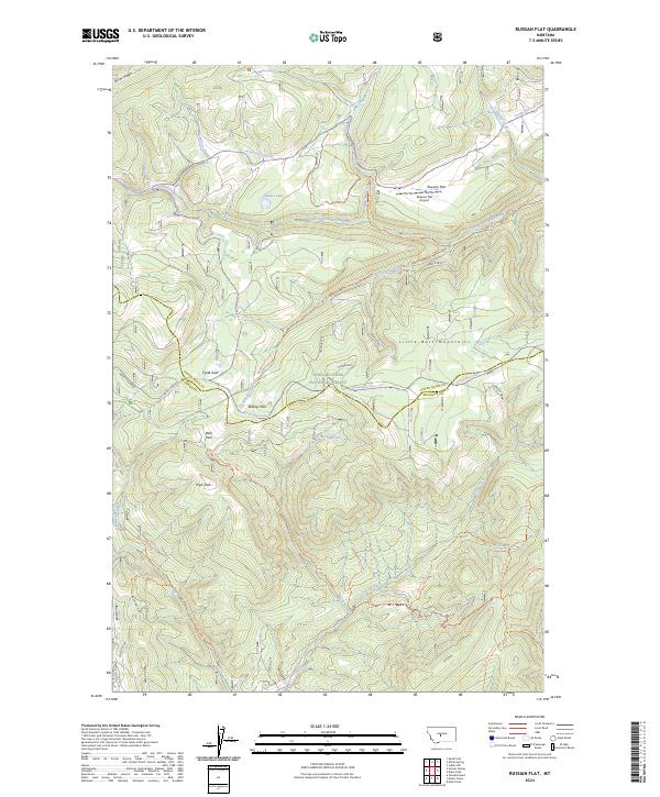 US Topo 7.5-minute map for Russian Flat MT