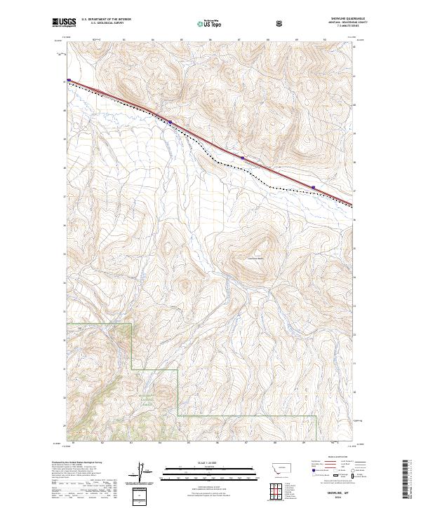 US Topo 7.5-minute map for Snowline MT