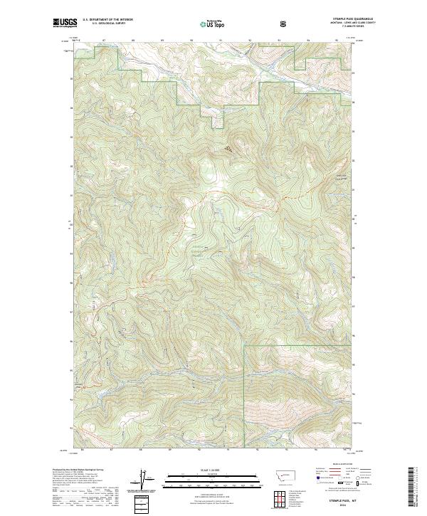 US Topo 7.5-minute map for Stemple Pass MT