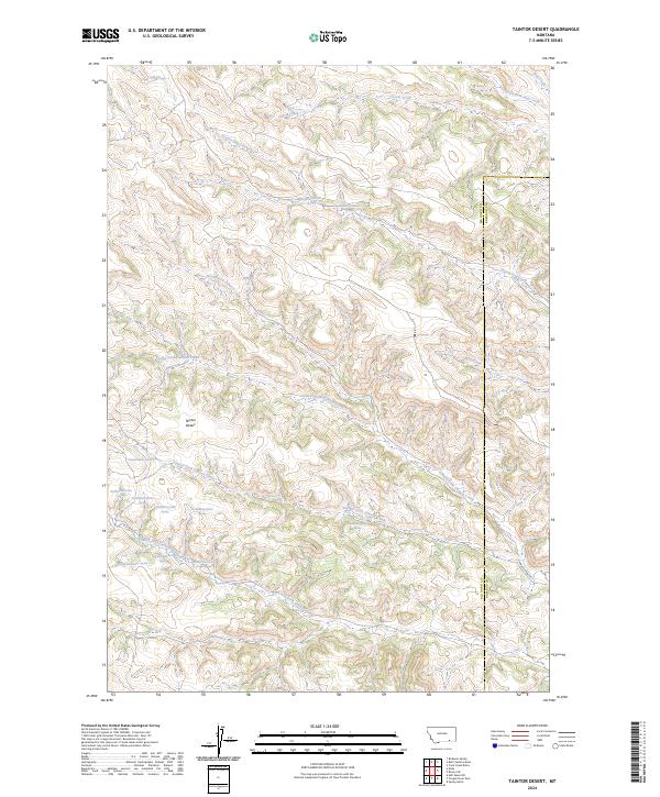 US Topo 7.5-minute map for Taintor Desert MT