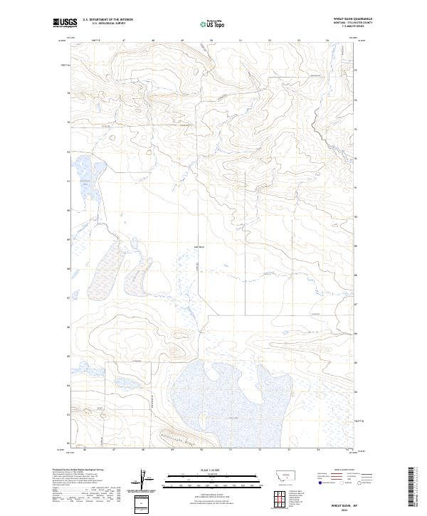 Us Topo 75 Minute Map For Wheat Basin Mt American Map Store 8781