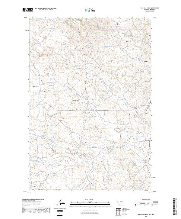 US Topo 7.5-minute map for Wild Bill Creek MTWY