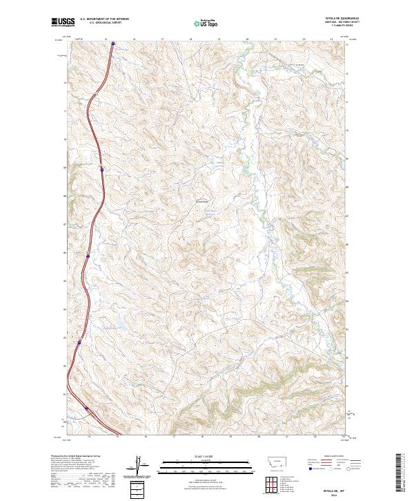 US Topo 7.5-minute map for Wyola NE MT – American Map Store