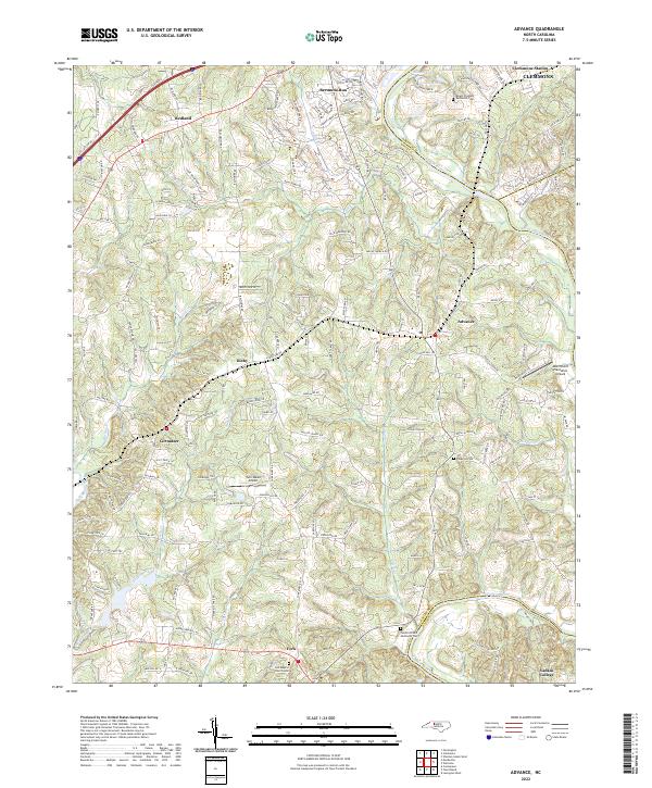 US Topo 7.5-minute map for Advance NC