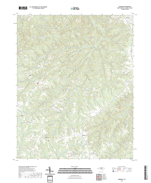 US Topo 7.5-minute map for Anderson NC