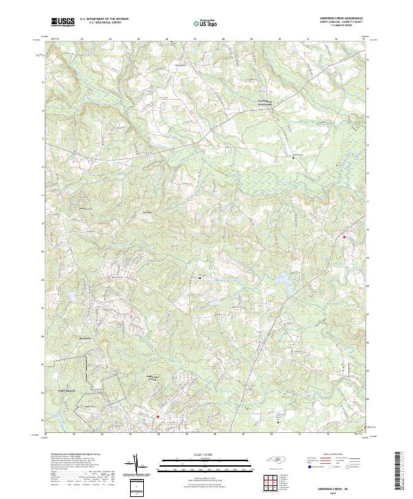 US Topo 7.5-minute map for Anderson Creek NC