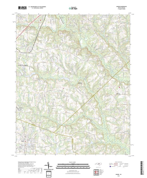 US Topo 7.5-minute map for Angier NC