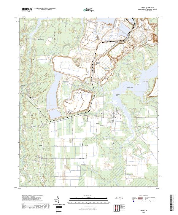 US Topo 7.5-minute map for Aurora NC