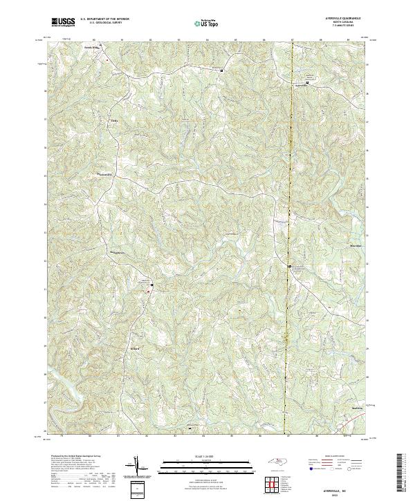 US Topo 7.5-minute map for Ayersville NC