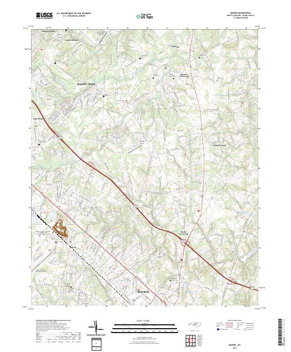 US Topo 7.5-minute map for Bakers NC