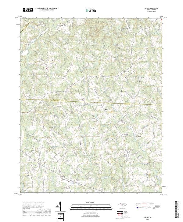 US Topo 7.5-minute map for Banoak NC