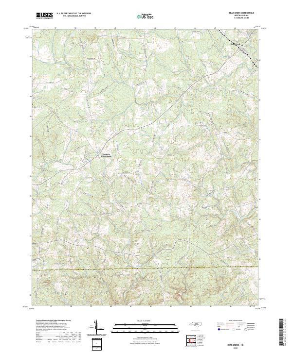 US Topo 7.5-minute map for Bear Creek NC