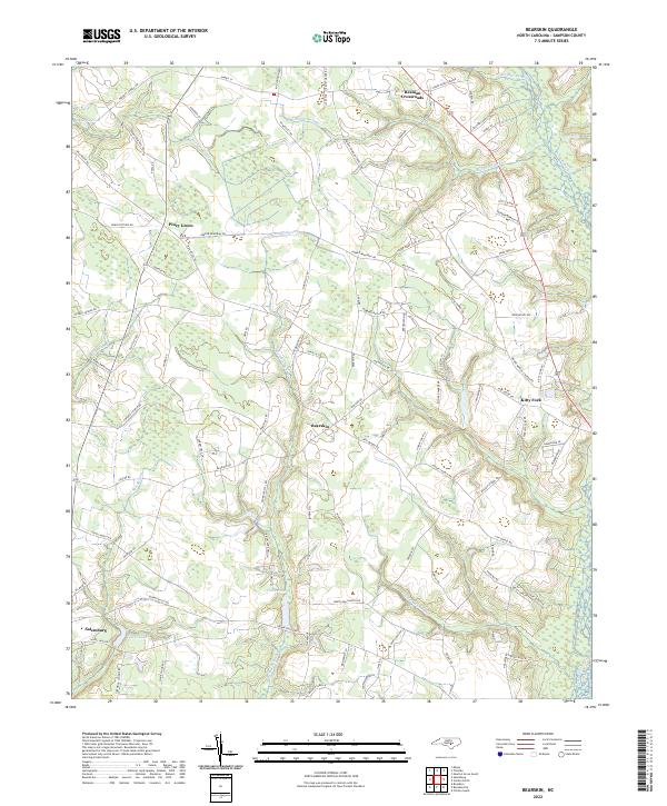 US Topo 7.5-minute map for Bearskin NC