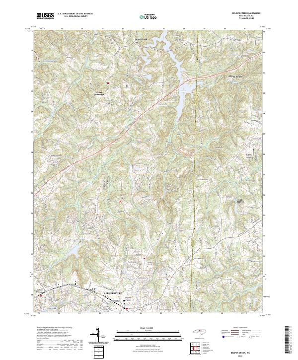 US Topo 7.5-minute map for Belews Creek NC