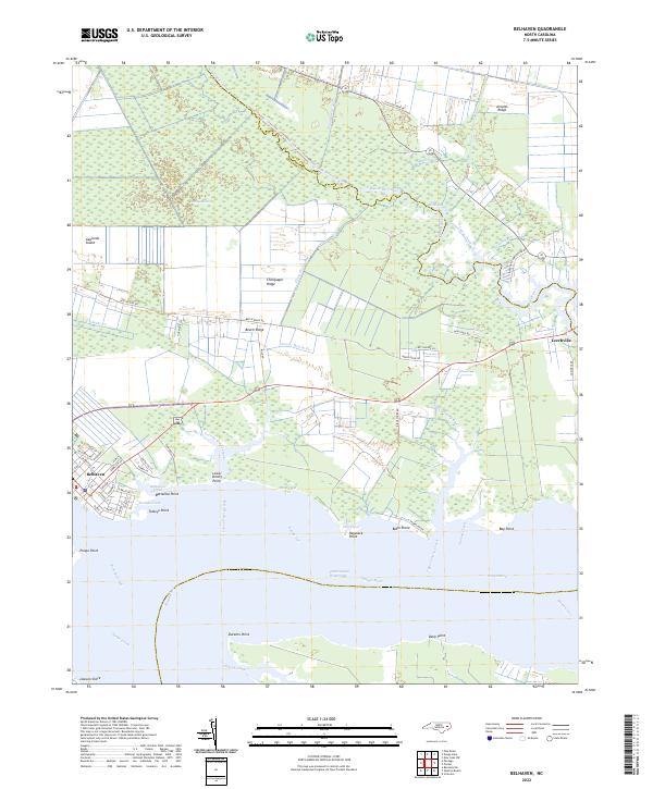 US Topo 7.5-minute map for Belhaven NC