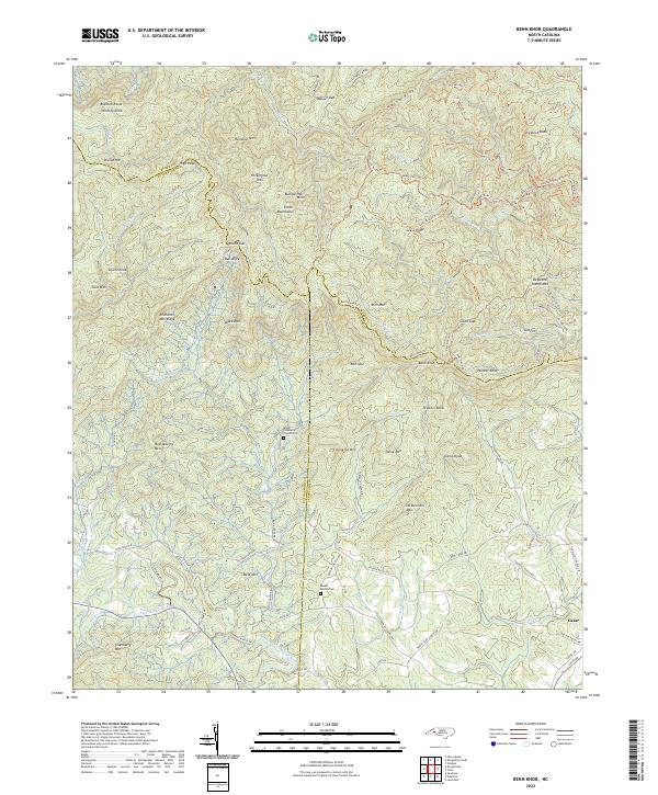 US Topo 7.5-minute map for Benn Knob NC