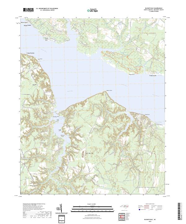 US Topo 7.5-minute map for Blounts Bay NC