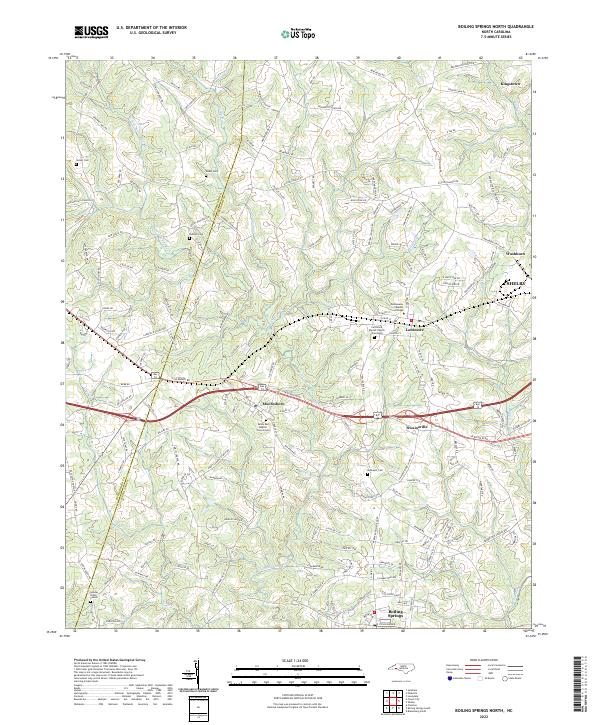 US Topo 7.5-minute map for Boiling Springs North NC