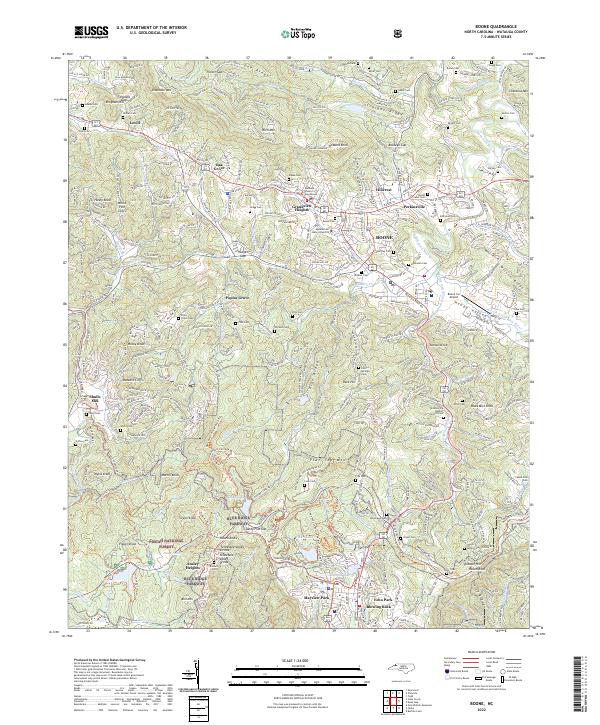 US Topo 7.5-minute map for Boone NC