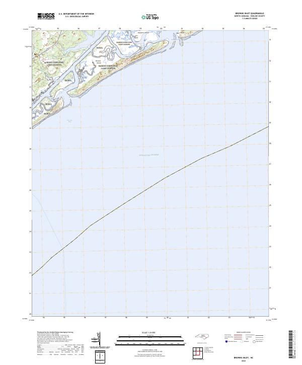 US Topo 7.5-minute map for Browns Inlet NC