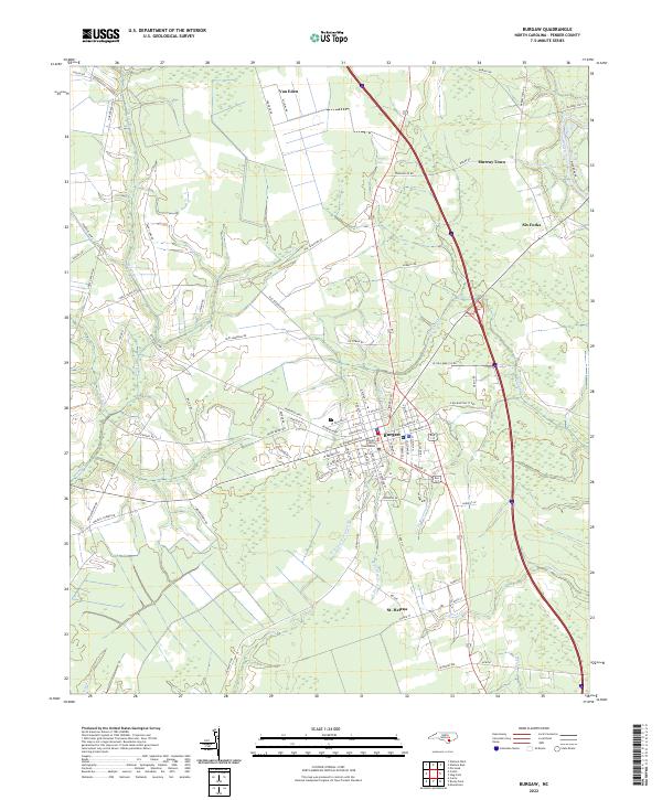 US Topo 7.5-minute map for Burgaw NC